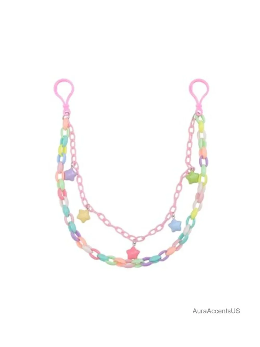 Y2k Rainbow Star Charm Acrylic Pants Chain Double-Layered Layered Belt Chain